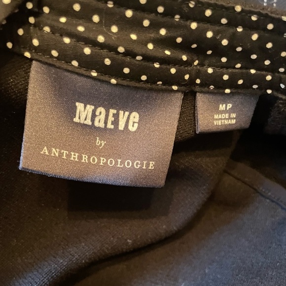 ANTHROPOLOGIE Maeve Deena Mini Dress Flutter Sleeve High Neck Black Size M - Picture 10 of 12